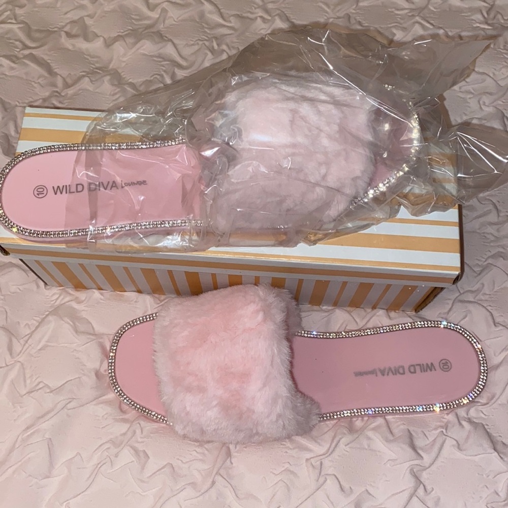 Pink fur slides